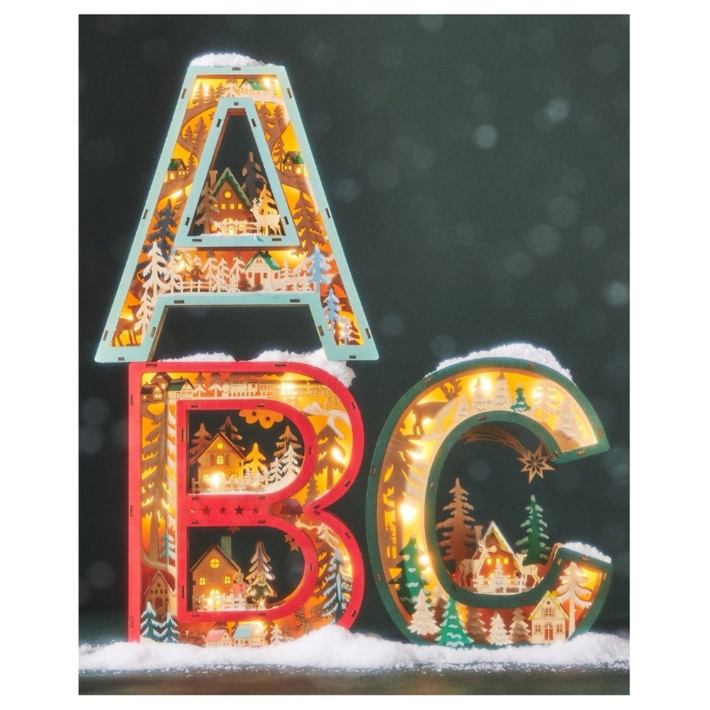 Anthropologie Illuminated Wonderland Scene Monogram Letter S NWT - Picture 4 of 13